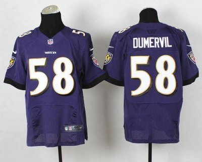 Jerseys Factory Cheap Nike Ravens #58 Elvis Dumervil Purple Team