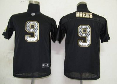 Jerseys Factory Cheap Sideline Black United Saints #9 Drew Brees