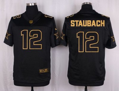 Jerseys Factory Cheap Nike Cowboys #12 Roger Staubach Black Men'