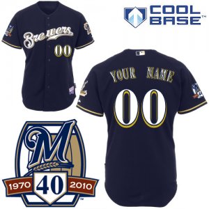 Jerseys Factory Cheap Brewers Personalized Authentic Blue Cool B