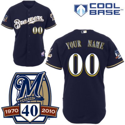 Jerseys Factory Cheap Brewers Personalized Authentic Blue Cool B
