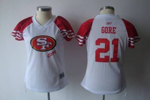 Jerseys Factory Cheap 49ers #21 Frank Gore White 2011 Women's Fi