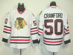 Jerseys Factory Cheap Blackhawks #50 Corey Crawford White Embroi