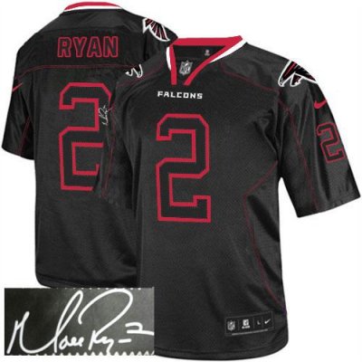 Jerseys Factory Cheap Nike Falcons #2 Matt Ryan Lights Out Black