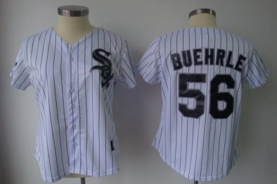 Jerseys Factory Cheap White Sox #56 Mark Buehrle White With Blac