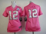 Jerseys Factory Cheap Nike Colts #12 Andrew Luck Pink With 30TH