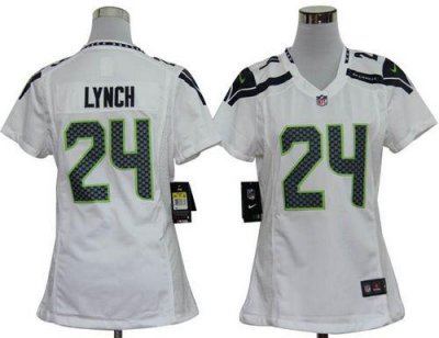 Jerseys Factory Cheap Nike Seahawks #24 Marshawn Lynch White Wom
