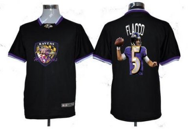 Jerseys Factory Cheap Nike Ravens #5 Joe Flacco Black Men's NFL