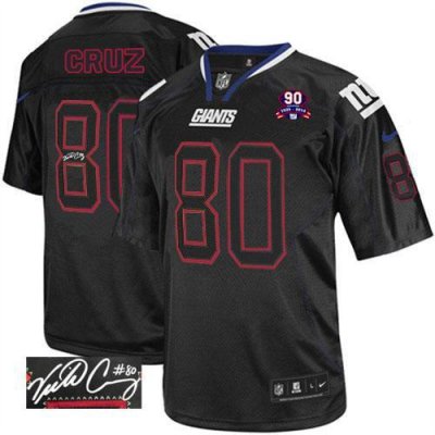 Jerseys Factory Cheap Nike Giants #80 Victor Cruz Lights Out Bla