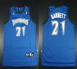 Jerseys Factory Cheap Timberwolves #21 Retro Garnett Blue Embroi