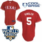 Jerseys Factory Cheap Rangers #5 Ian Kinsler Red 2010 World Seri