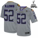 Jerseys Factory Cheap Nike Ravens #52 Ray Lewis Lights Out Grey
