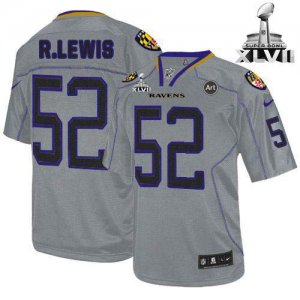Jerseys Factory Cheap Nike Ravens #52 Ray Lewis Lights Out Grey