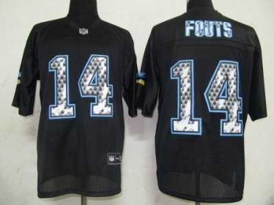Jerseys Factory Cheap Sideline Black United Chargers #14 Dan Fou