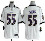 Jerseys Factory Cheap Nike Ravens #55 Terrell Suggs White Men's