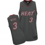 Jerseys Factory Cheap Heat #3 Dwyane Wade Grey Graystone Fashion