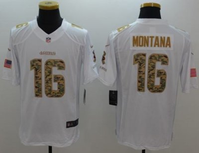 Jerseys Factory Cheap Nike 49ers #16 Joe Montana White Men's Sti