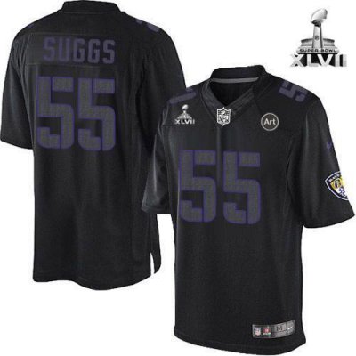 Jerseys Factory Cheap Nike Ravens #55 Terrell Suggs Black Super