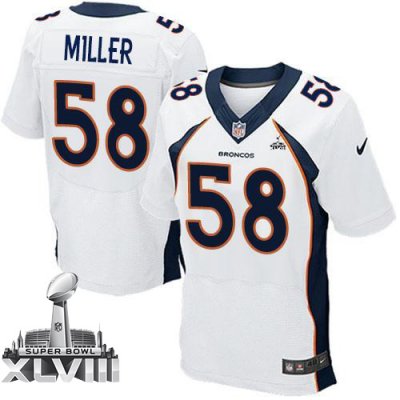 Jerseys Factory Cheap Nike Broncos #58 Von Miller White Super Bo