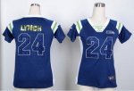 Jerseys Factory Cheap Nike Seahawks #24 Marshawn Lynch Steel Blu