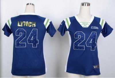 Jerseys Factory Cheap Nike Seahawks #24 Marshawn Lynch Steel Blu