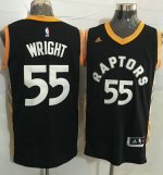 Jerseys Factory Cheap Raptors #55 Delon Wright Black/Gold Stitch
