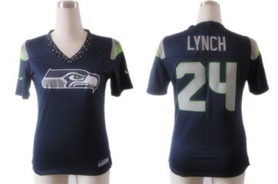 Jerseys Factory Cheap Nike Seahawks #24 Marshawn Lynch Steel Blu