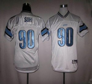 Jerseys Factory Cheap Lions #90 Ndamukong Suh White Embroidered