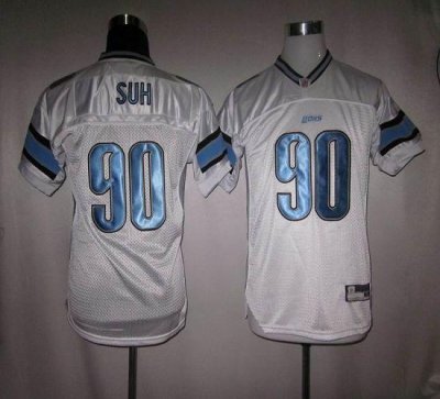 Jerseys Factory Cheap Lions #90 Ndamukong Suh White Embroidered