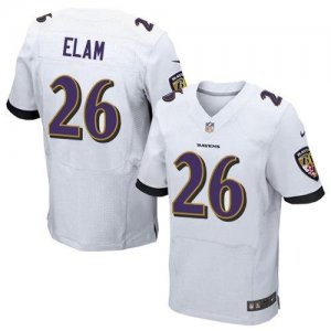 Jerseys Factory Cheap Nike Ravens #26 Matt Elam White Men's Stit