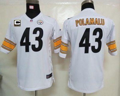 Jerseys Factory Cheap Nike Steelers #43 Troy Polamalu White With