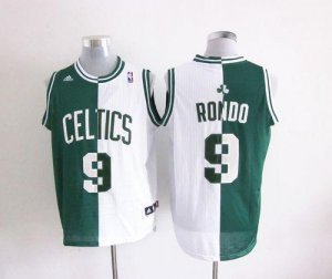 Jerseys Factory Cheap Celtics #9 Rajon Rondo Green/White Split F