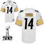 Jerseys Factory Cheap Steelers #14 Limas Sweed White Super Bowl