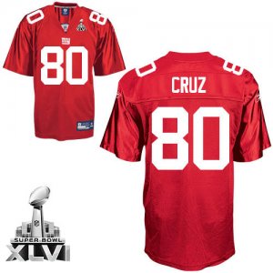 Jerseys Factory Cheap Giants #80 Victor Cruz Red Super Bowl XLVI