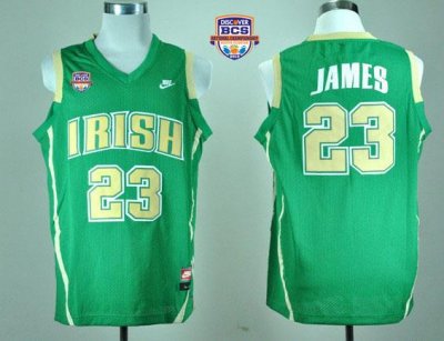 Jerseys Factory Cheap Fighting Irish #23 Lebron James Green Bask