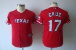Jerseys Factory Cheap Rangers #17 Cruz Red 2011 World Series Pat