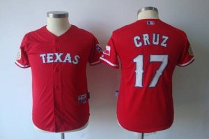 Jerseys Factory Cheap Rangers #17 Cruz Red 2011 World Series Pat