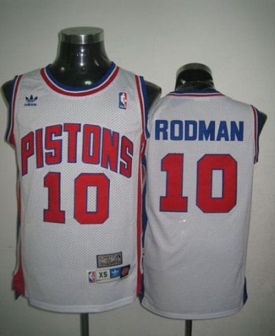 Jerseys Factory Cheap Throwback Pistons #10 Richard Rodman White