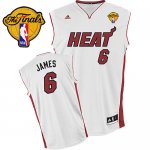 Jerseys Factory Cheap Heat Finals Patch #6 LeBron James White Em