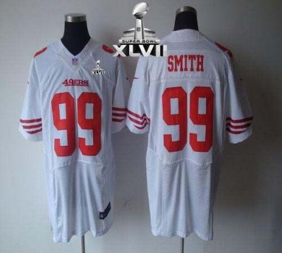 Jerseys Factory Cheap Nike 49ers #99 Aldon Smith White Super Bow
