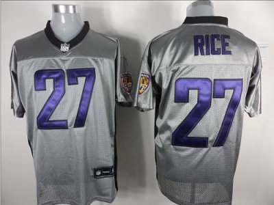 Jerseys Factory Cheap Ravens #27 Ray Rice Grey Shadow Stitched N