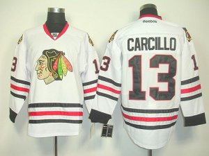 Jerseys Factory Cheap Blackhawks #13 Dan Carcillo White Embroide