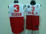 Jerseys Factory Cheap 76ers #3 Allen Iverson White/Red Reebok 10
