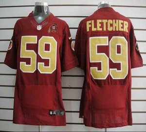 Jerseys Factory Cheap Nike Redskins #59 London Fletcher Red(Gold