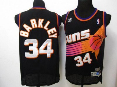 Jerseys Factory Cheap Suns #34 Charles Barkley Black Throwback S