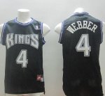 Jerseys Factory Cheap Kings #4 Chris Webber Black Throwback Stit