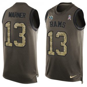 Jerseys Factory Cheap Nike Rams #13 Kurt Warner Green Men's Stit