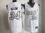 Jerseys Factory Cheap Heat #34 Ray Allen White on White Embroide