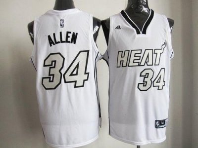 Jerseys Factory Cheap Heat #34 Ray Allen White on White Embroide