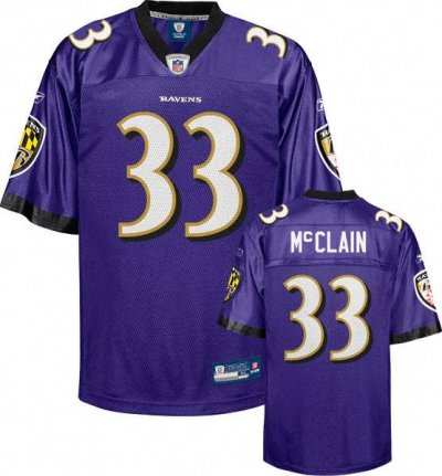 Jerseys Factory Cheap Ravens #33 Le'Ron McClain Purple Stitched